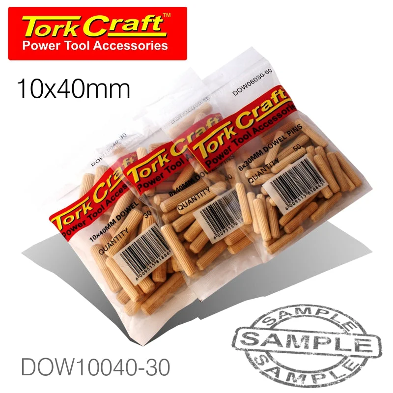 DOWELS 10 X 40MM 30 PER BAG