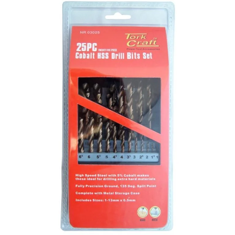 DRILL BIT SET COBALT 25PCE 1 -13MM