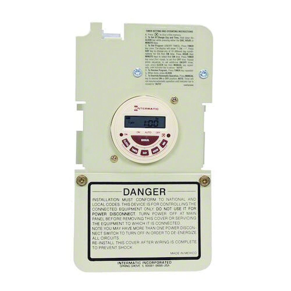 Electronic 7-Day Time Switch Mechanism Only - DPST 120/240 Volts