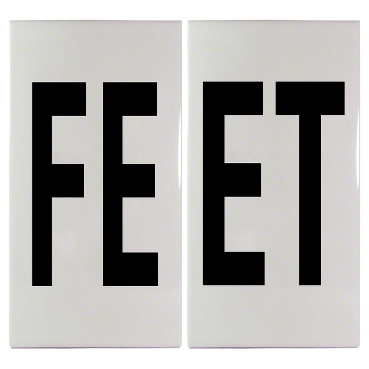 FEET 2 Tile Message Ceramic Smooth Tile Depth Marker 6 Inch x 6 Inch