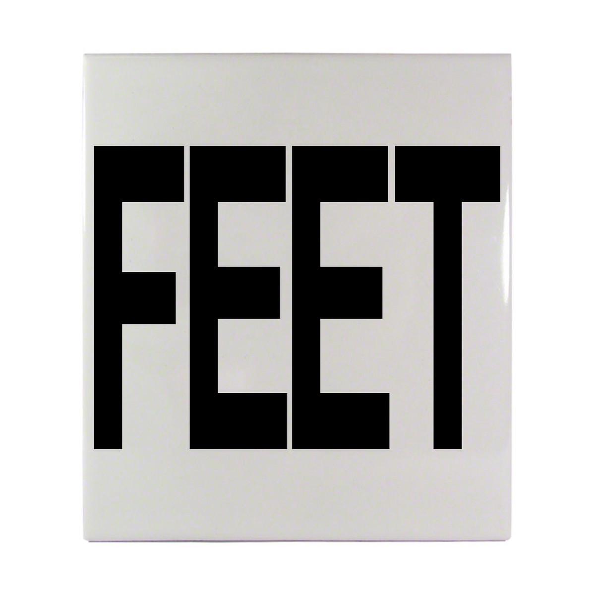 FEET Message Ceramic Smooth Tile Depth Marker 6 Inch x 6 Inch with 4 Inch Lettering