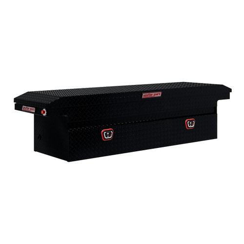 Weather Guard 121-5-04 Full Low Profile Gloss Black Aluminum Saddle Box - 10.2 cu ft.