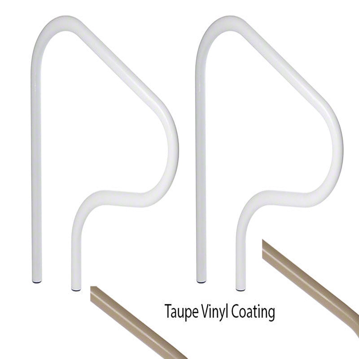 Figure 4 30 Inch Pool Grab Rail - 1.90 x .049 Inches - Powder Coated Taupe - Pair