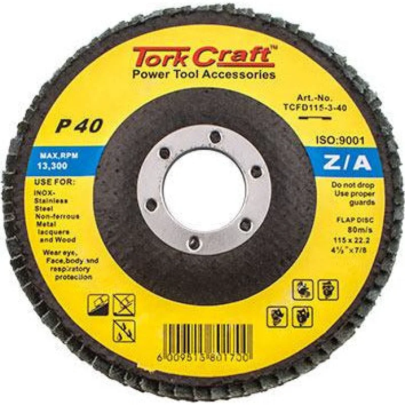 FLAP DISCZIRCONIUM 115MM 40 GRIT FLAT