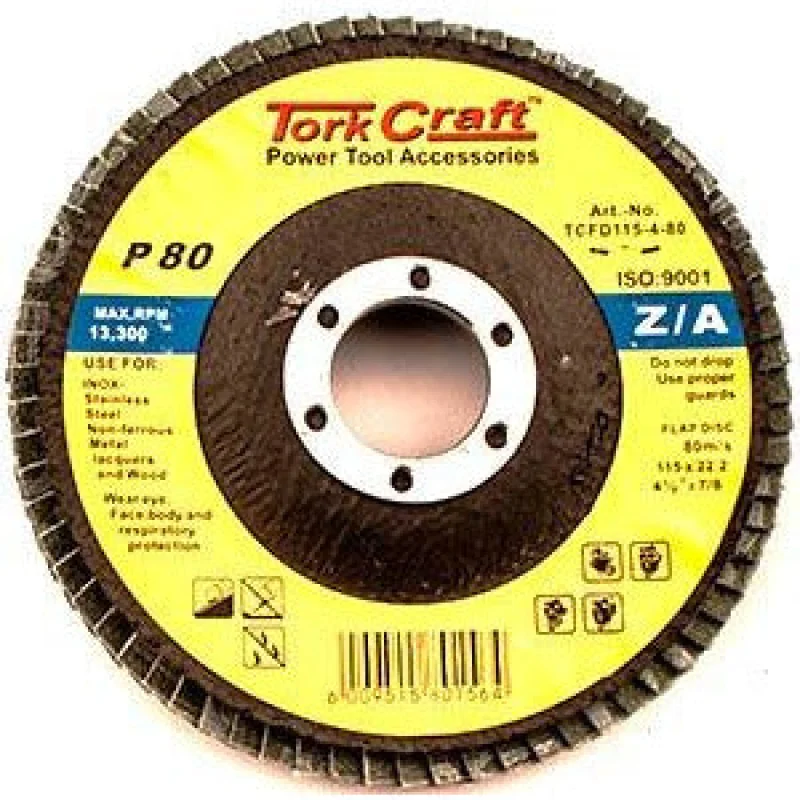 FLAP DISC ZIRCONIUM 115MM 80GRIT ANGLED