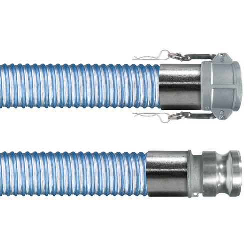 Kanaflex flexFOOD Lite 200 2 in. Food Hose w/ Stainless Steel Female Coupler x Male Adapter Ends