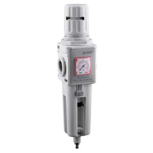 AIGNEP N030104232000, 3/8 in. NPT Automatic Filter Regulator, FRL1, 20um, 0-8 Bar