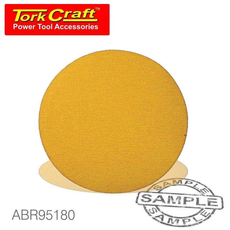GOLD VELCRO DISC (50 PIECES) 180 GRIT 150MM WITHOUT HOLE