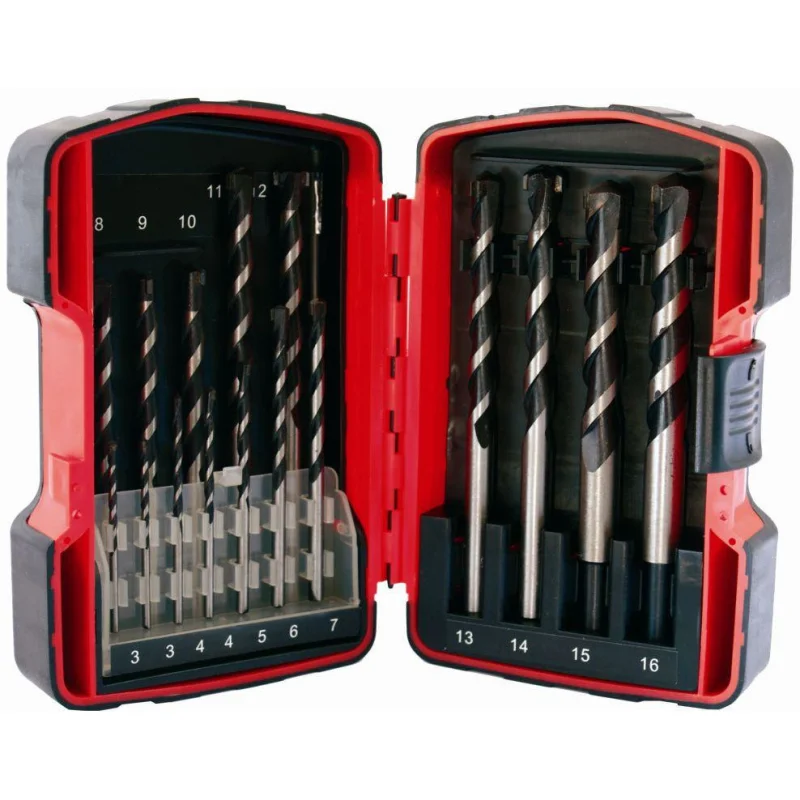 MASONRY DRILL BIT SET 16PC 3 – 16mm IN PLASTIC CASE