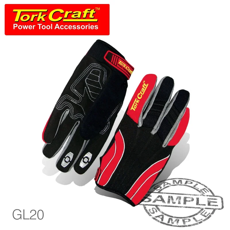 MECHANICS GLOVE SMALL SYNTHETIC LEATHER REINFORCED PALM SPANDEX RED