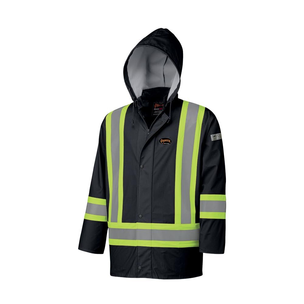 Pioneer V3520170 FR Oil & Chemical Resistant Rain Jacket - Hi-Vis Lightweight