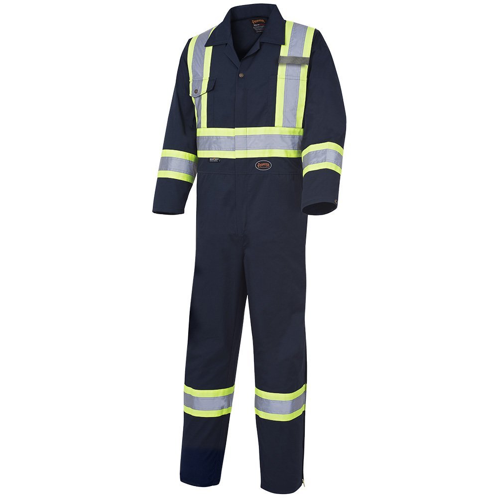 Pioneer CSA 7-Pocket High Visibility Work Coverall with 22" Boot Access Zipper, Action Back and Elastic Waist, Tall Fit