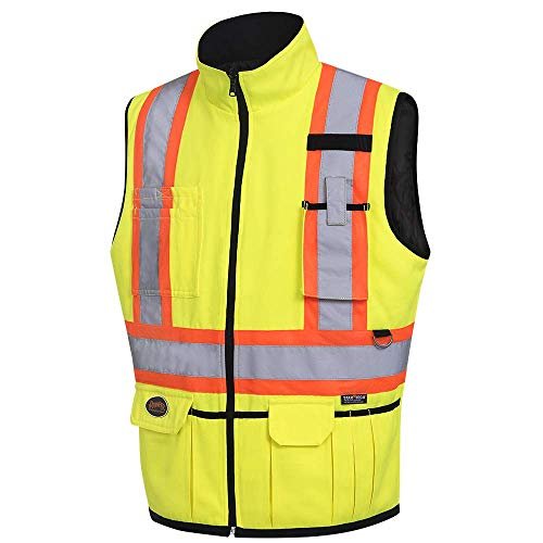 Pioneer V1022460 Hi-Viz Reversible Insulated Safety Vest - Hi-Viz Yellow/Green