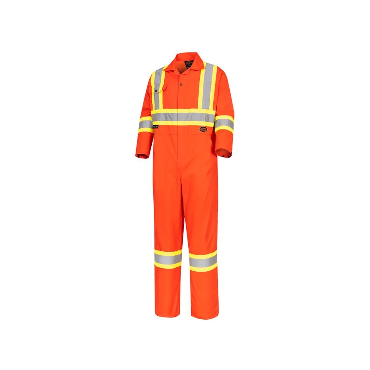 Pioneer CSA Action Back High Visibility Work Coverall with Elastic Waist & Adjustable Wrist, 7-Pocket