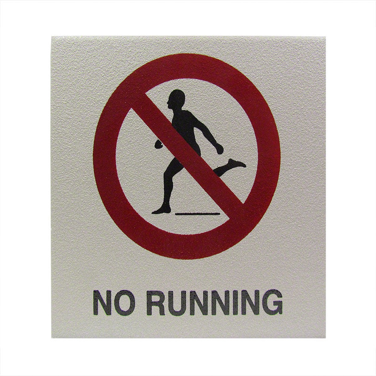 NO RUNNING With Symbol Ceramic Skid Resistant Tile Depth Marker 6 Inch x 6 Inch