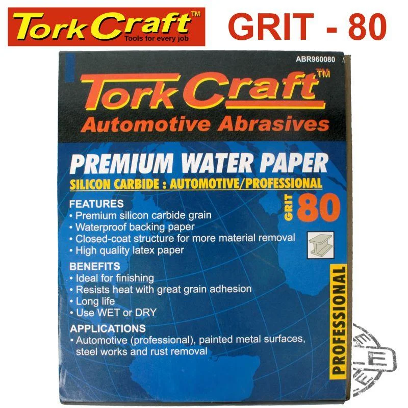 PREMIUM WATERPROOF PAPER80 GRIT 230X 280 (50 PIECE) AUTOMOTIVE