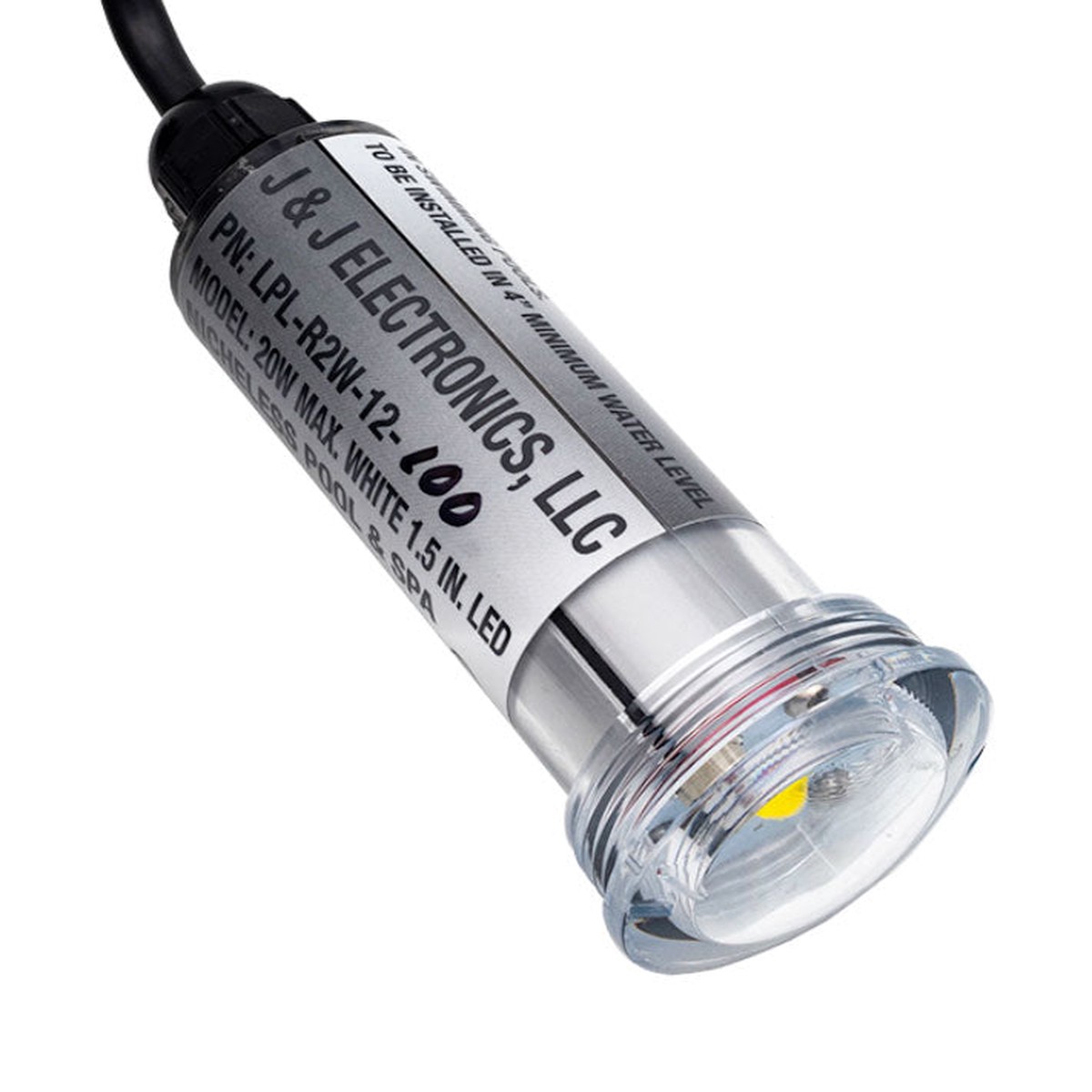 PureWhite VU LED Nicheless Pool Light - 12 Volt 20 Watts - 1.5 Inch - 100 Foot Cord LPL-R2W-12-100