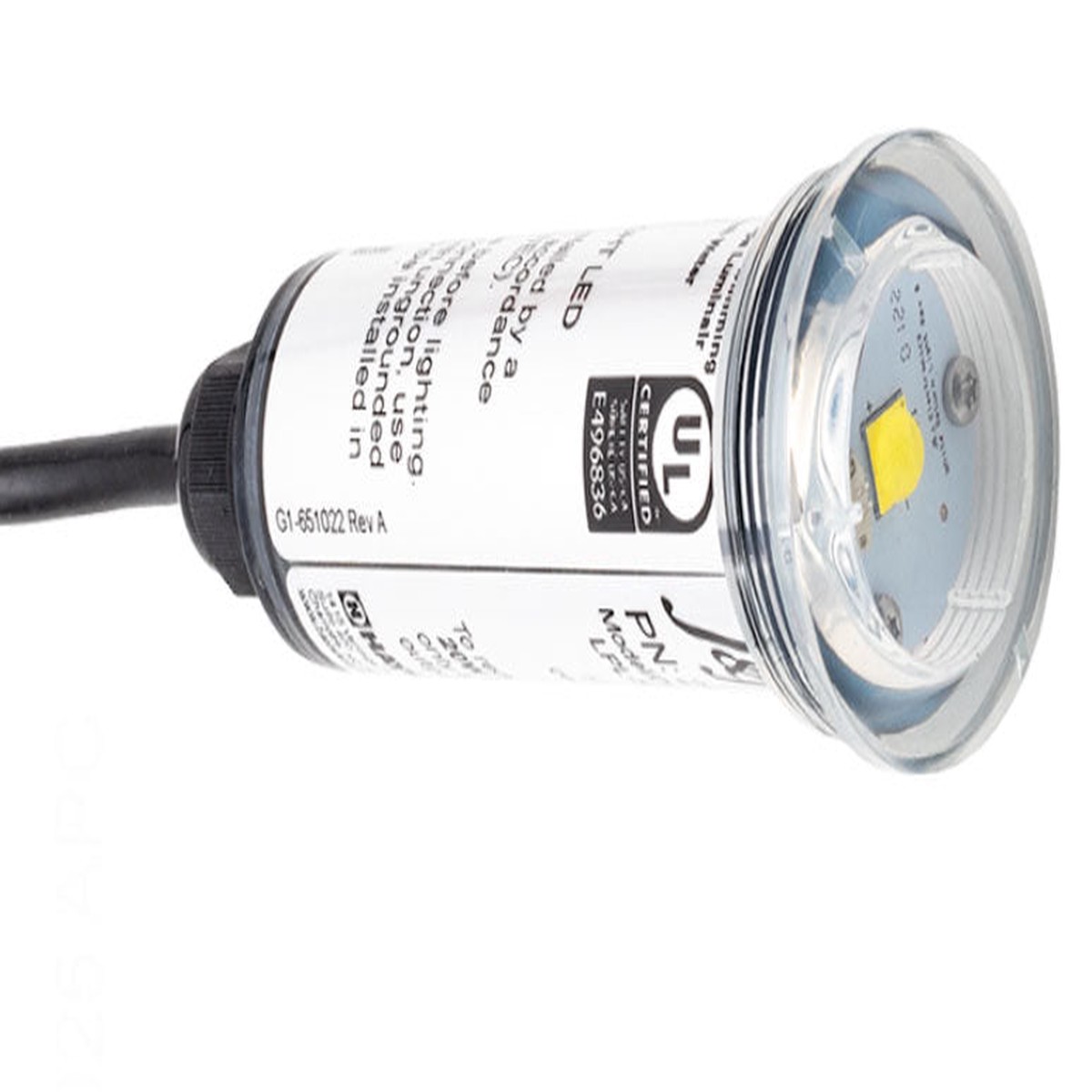PureWhite VU LED Nicheless Pool Light - 12 Volt 20 Watts - 1.5 Inch - 50 Foot Cord LPL-R2W-12-50
