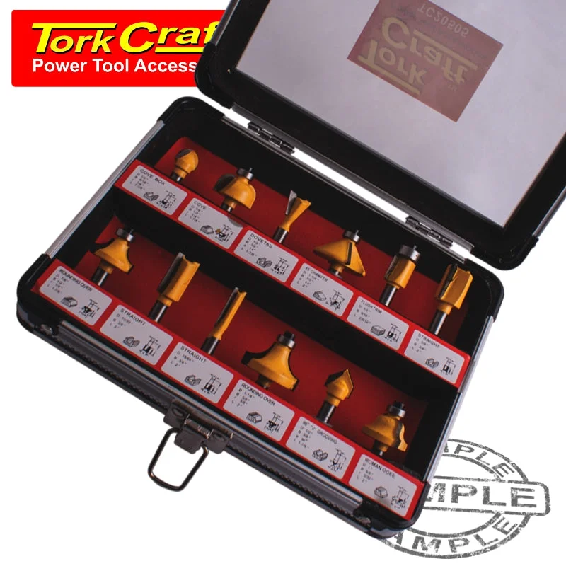 ROUTER BIT SET 12PC/ALU.CASE 1/4′