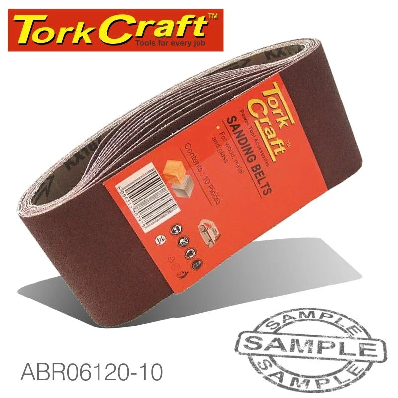 SANDING BELT 75 X 457MM 120GRIT 10/PACK