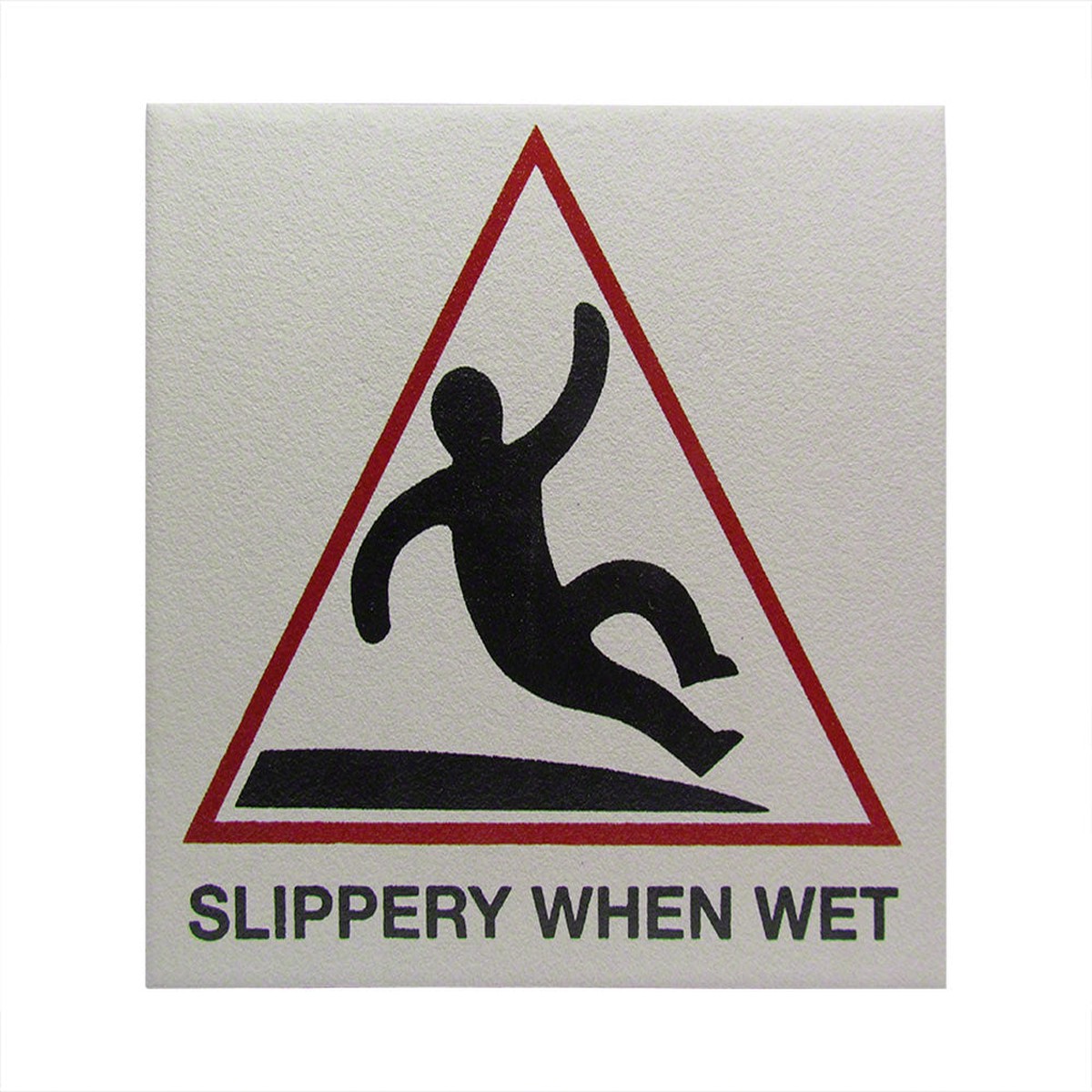SLIPPERY WHEN WET With Symbol Ceramic Skid Resistant Tile Depth Marker 6 Inch x 6 Inch