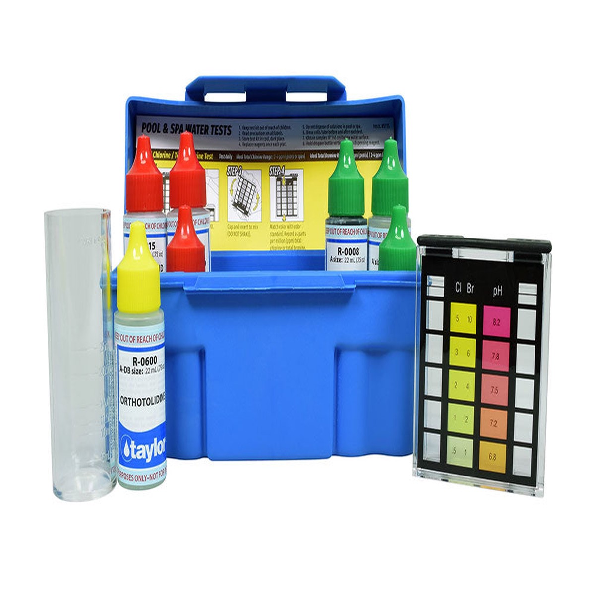 Taylor Residential 6-Way Bromine, Chlorine, pH, Alk Test Kit .75 Oz. - K-1003