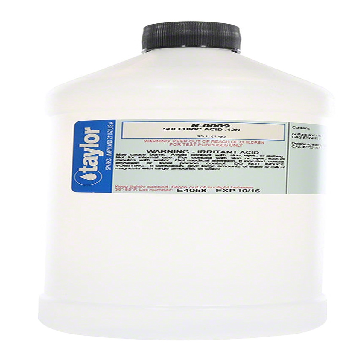 Taylor Sulfuric Acid .12N #9 - 32 Oz. Bottle - R-0009-F