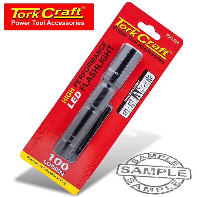 TORCH LED ALUM. 100LM BLK USE 2 X AA BATTERIES TORK CRAFT