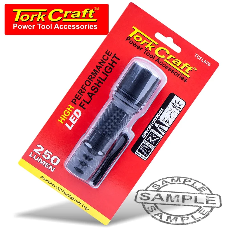 TORCH LED ALUM. 250LM BLK USE 3 X AAA BATTERIES TORK CRAFT