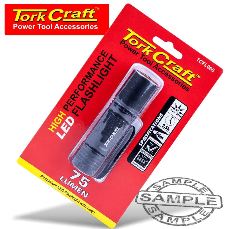 TORCH LED ALUM. 75LM BLK USE 3 X AAA BATTERIES TORK CRAFT
