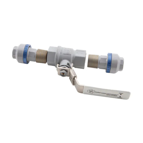 AST TP25-25 Push to Connect Ball Valve Tube-to-Tube- Inclues valve & 2 threaded adapters - 25mm Tube-to-Tube