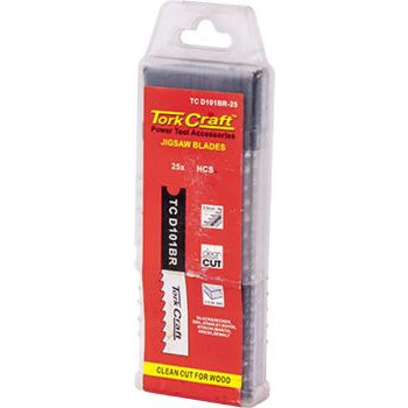 U-SHANK JIGSAW BLADE 10TPI WOOD 2.5MM REVERSE TOOTH 25PCE