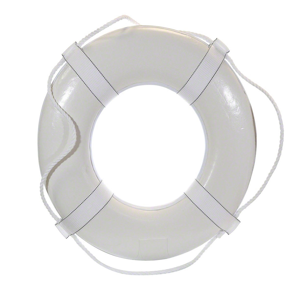 USCG Reinforced Vinyl 30 Inch Life Ring Buoy With Webbing - White