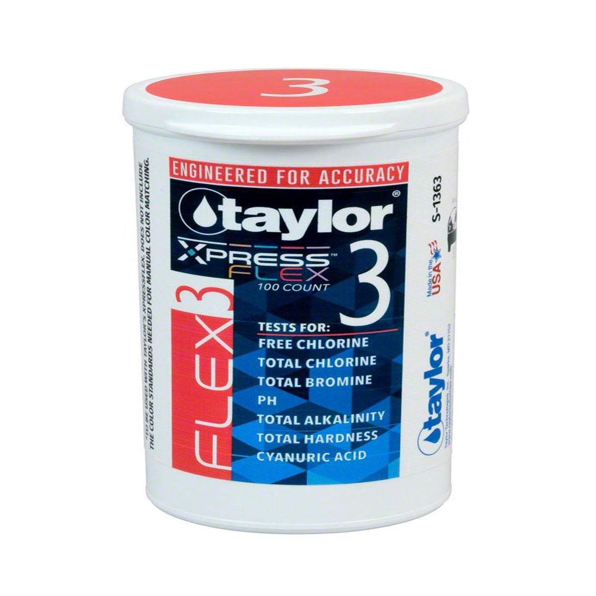 Xpress Flex 3 Strips for Free Chlorine, Total Chlorine/Bromine, pH, Plus - 100 Strips